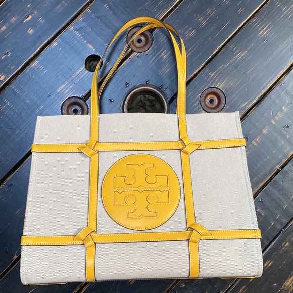 Tory Burch ELLA CANVAS QUADRANT KNOT TOTE BAG - Main Image